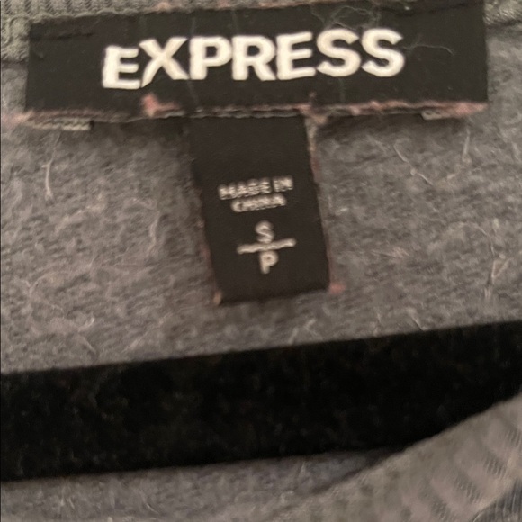 Express Gray Sequin Long Sleeve Top - Picture 2 of 4